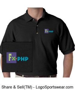 FX.php Four Color Logo Polo in Tall Sizes (Black) Design Zoom